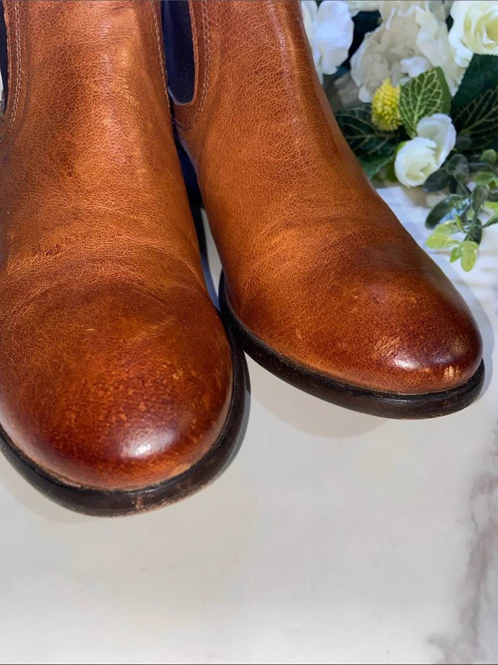 FRYE Men's Brown Leather Chelsea-Style Chukka Boots Size 8.5 or Women’s 10 appro